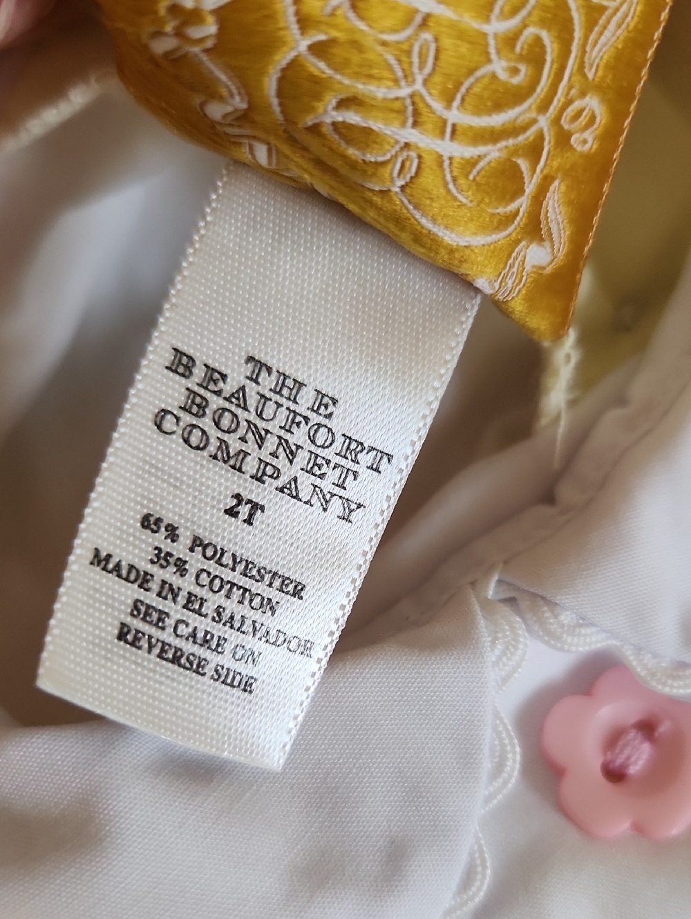 The Beaufort Bonnet Company Yellow Dress with Pink Accents - Picture 6 of 7